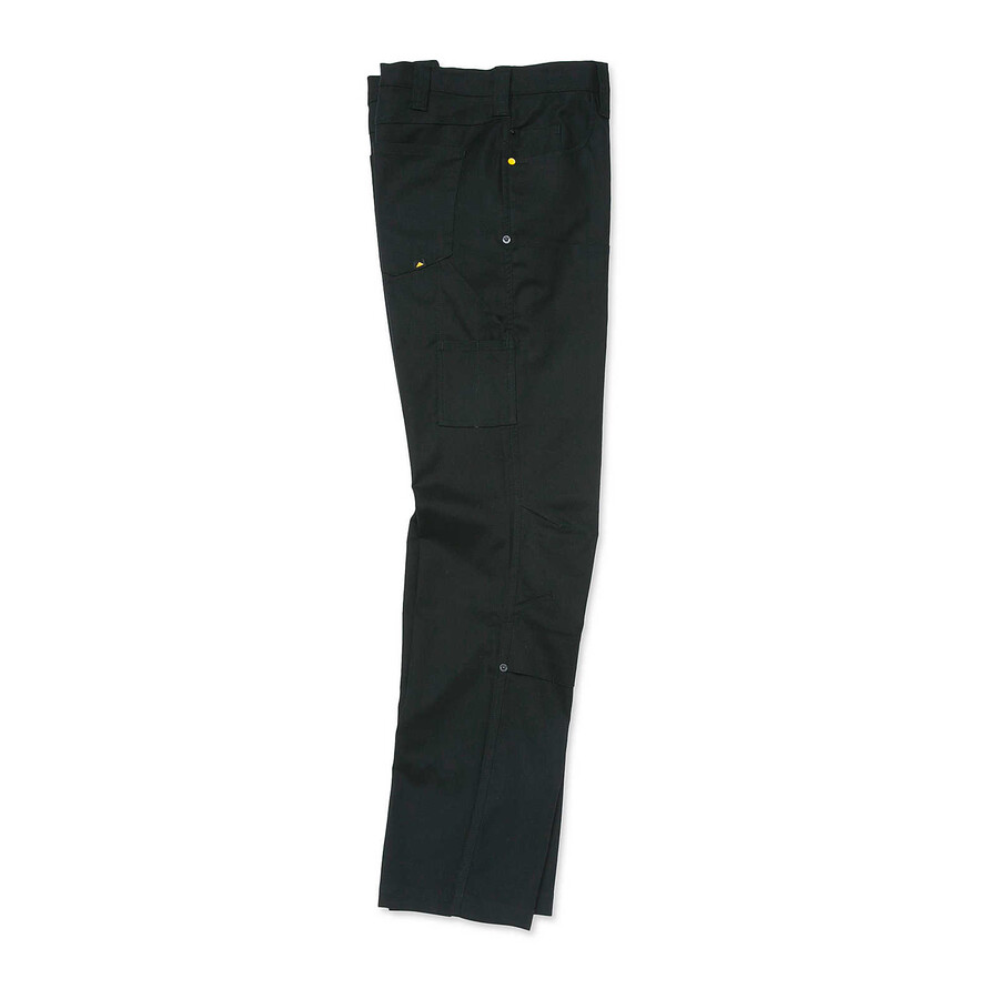 calça utilitária masculina de corte reto com tecido stretch na parte frontal dupla.