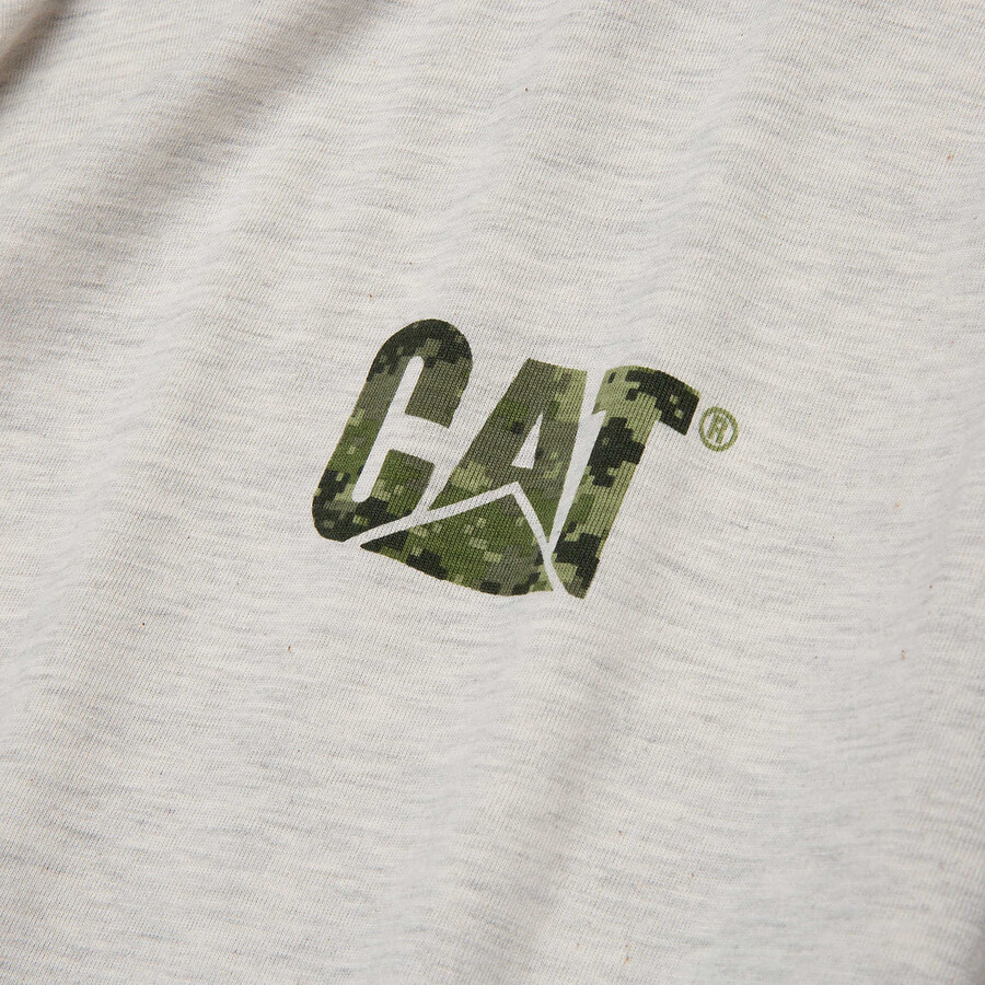 camiseta masculina de manga comprida com estampa de marca registrada