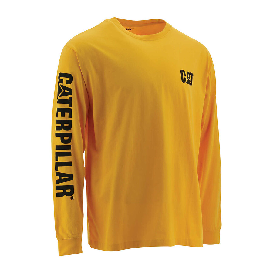camiseta masculina de manga comprida com estampa de marca registrada