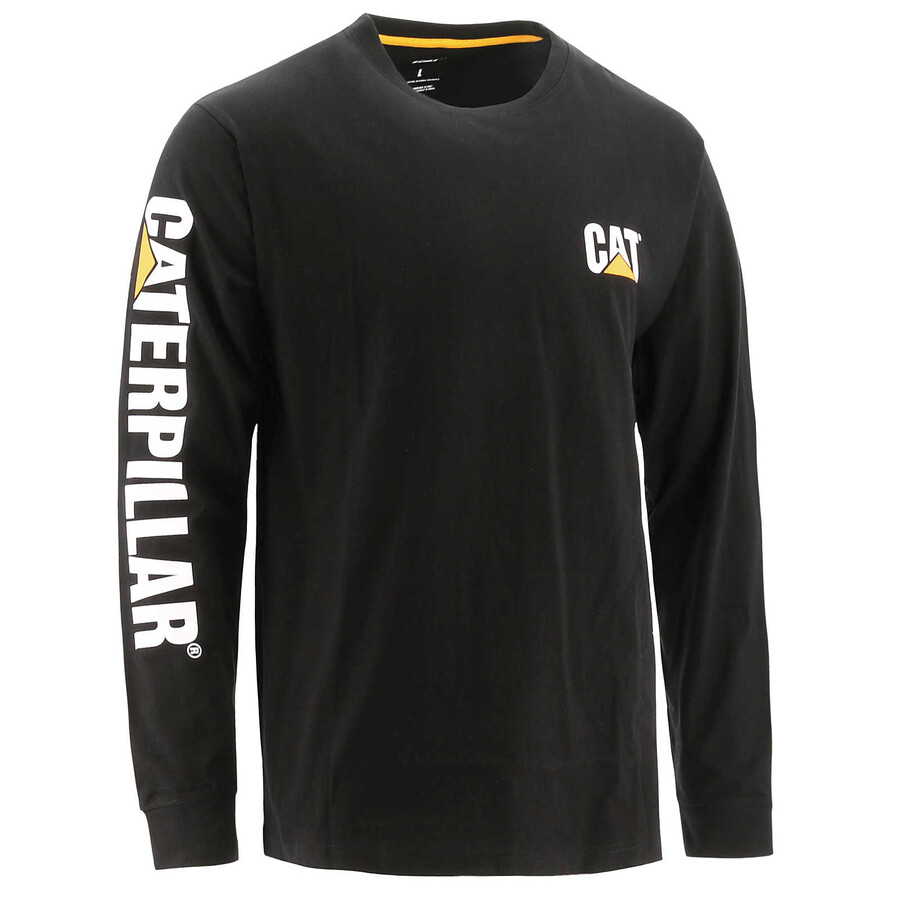 camiseta masculina de manga comprida com estampa de marca registrada
