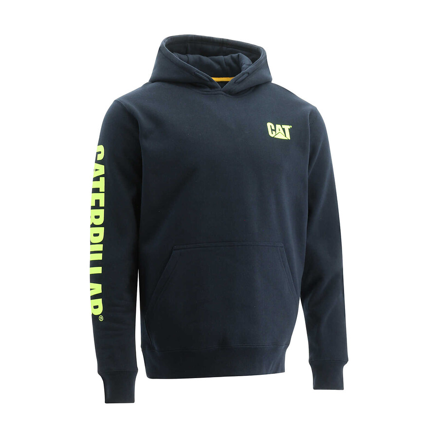 moletom masculino com capuz e estampa de marca registrada