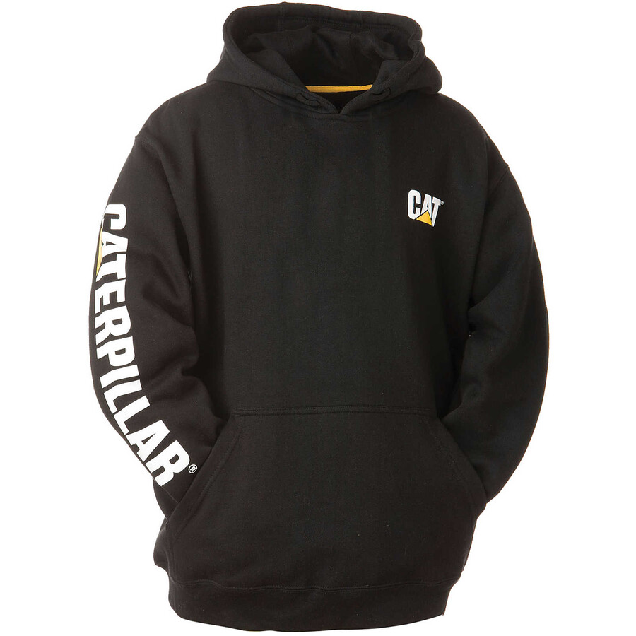 moletom masculino com capuz e estampa de marca registrada