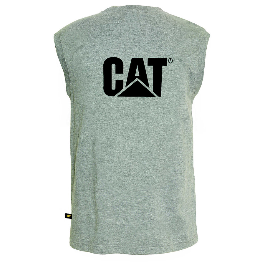 camiseta regata masculina com bolso e estampa da marca.