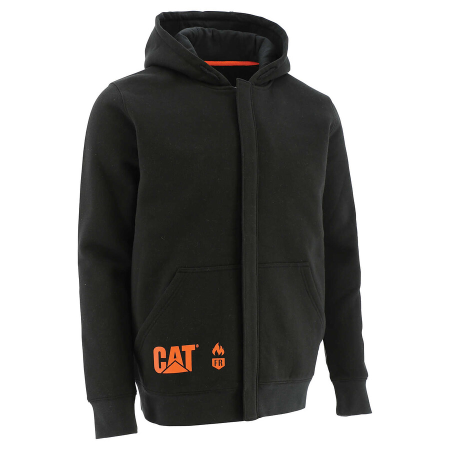 moletom masculino com capuz e zíper frontal resistente a chamas de peso médio.