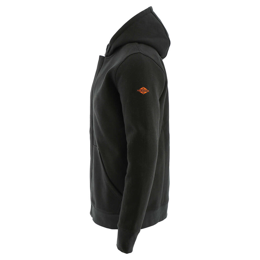 moletom masculino com capuz e zíper frontal resistente a chamas de peso médio.