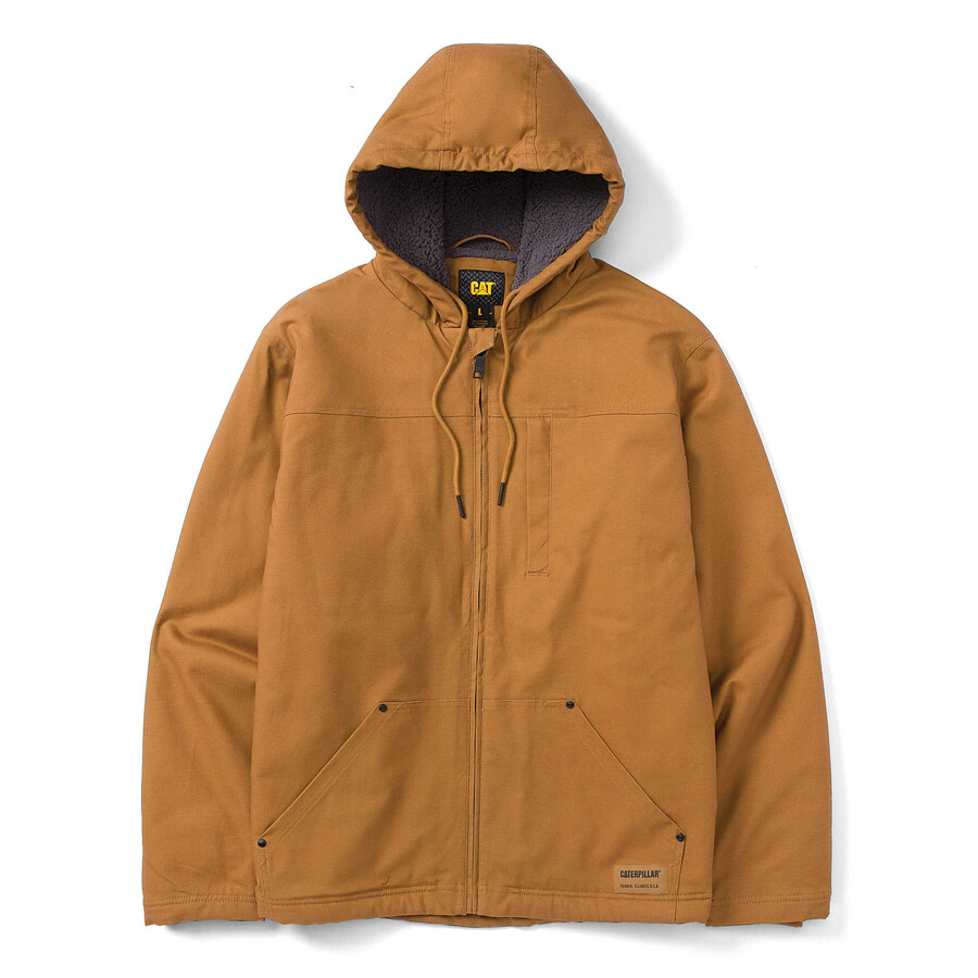 jaqueta masculina com capuz e forro de sherpa
