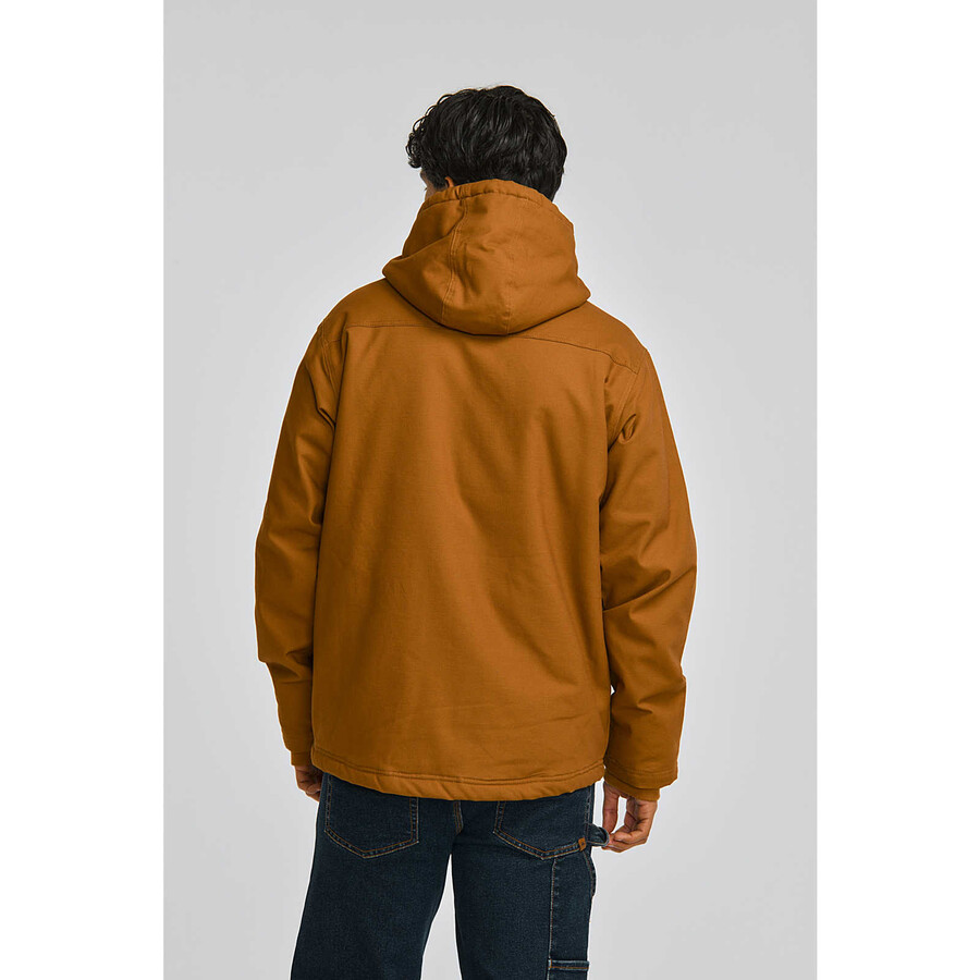 jaqueta masculina com capuz e forro de sherpa