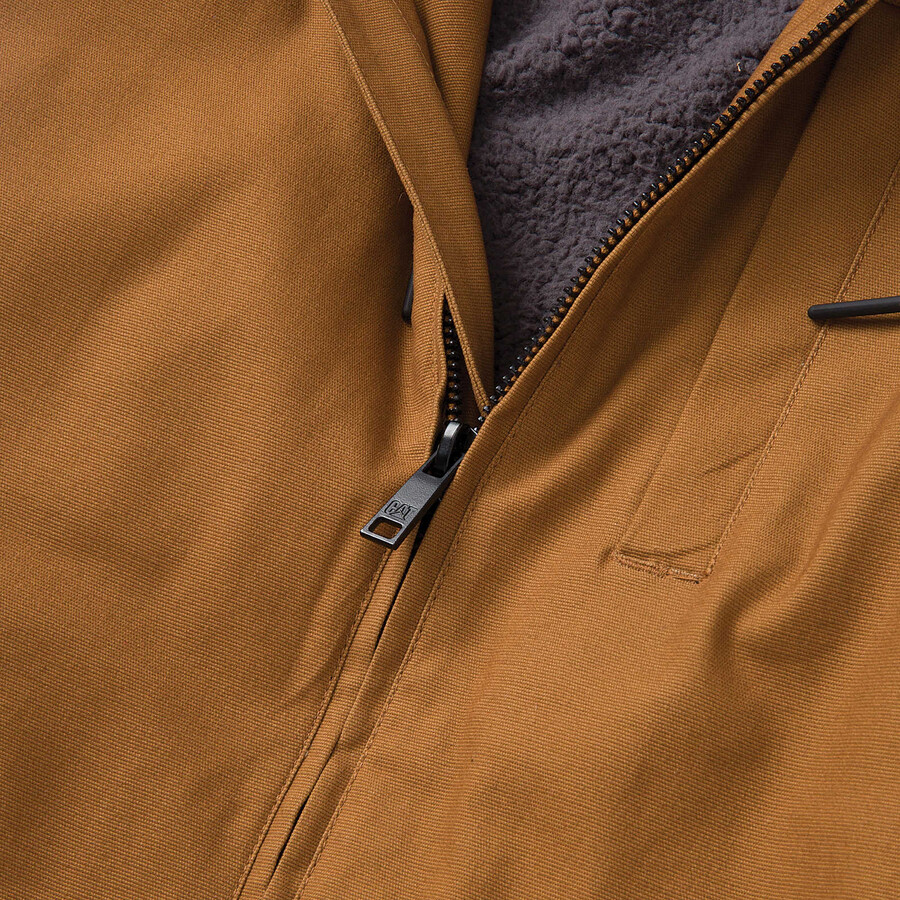 jaqueta masculina com capuz e forro de sherpa