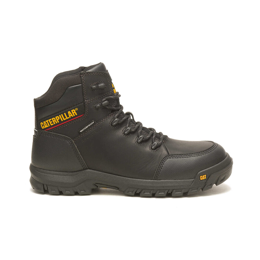 bota de trabalho masculina impermeável com biqueira composta e sistema de absorção de impacto.