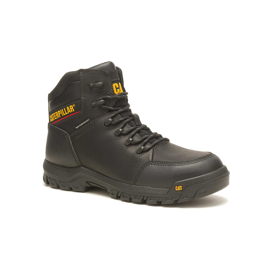 bota de trabalho masculina impermeável com biqueira composta e sistema de absorção de impacto.
