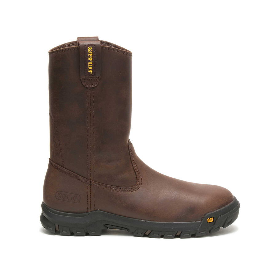 bota de trabalho masculina com biqueira de aço e sistema de tração