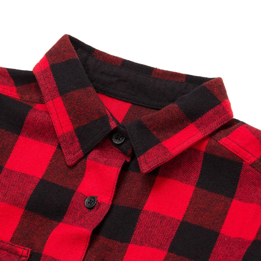 camisa feminina xadrez búfalo de tecido pesado