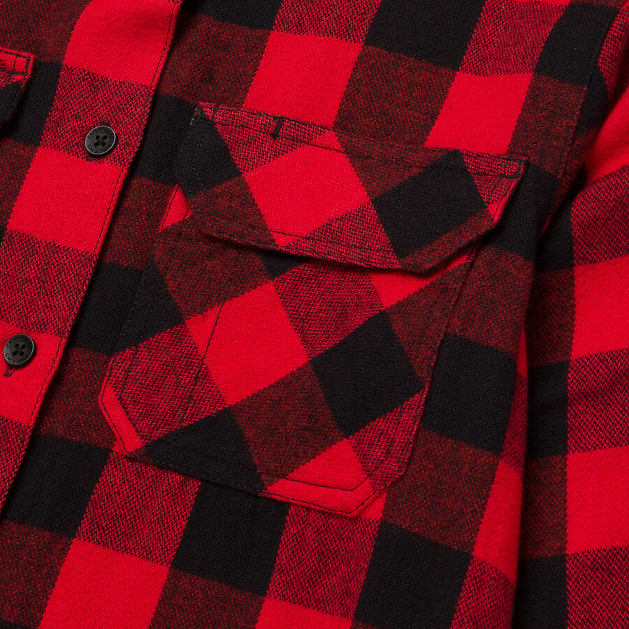 camisa feminina xadrez búfalo de tecido pesado