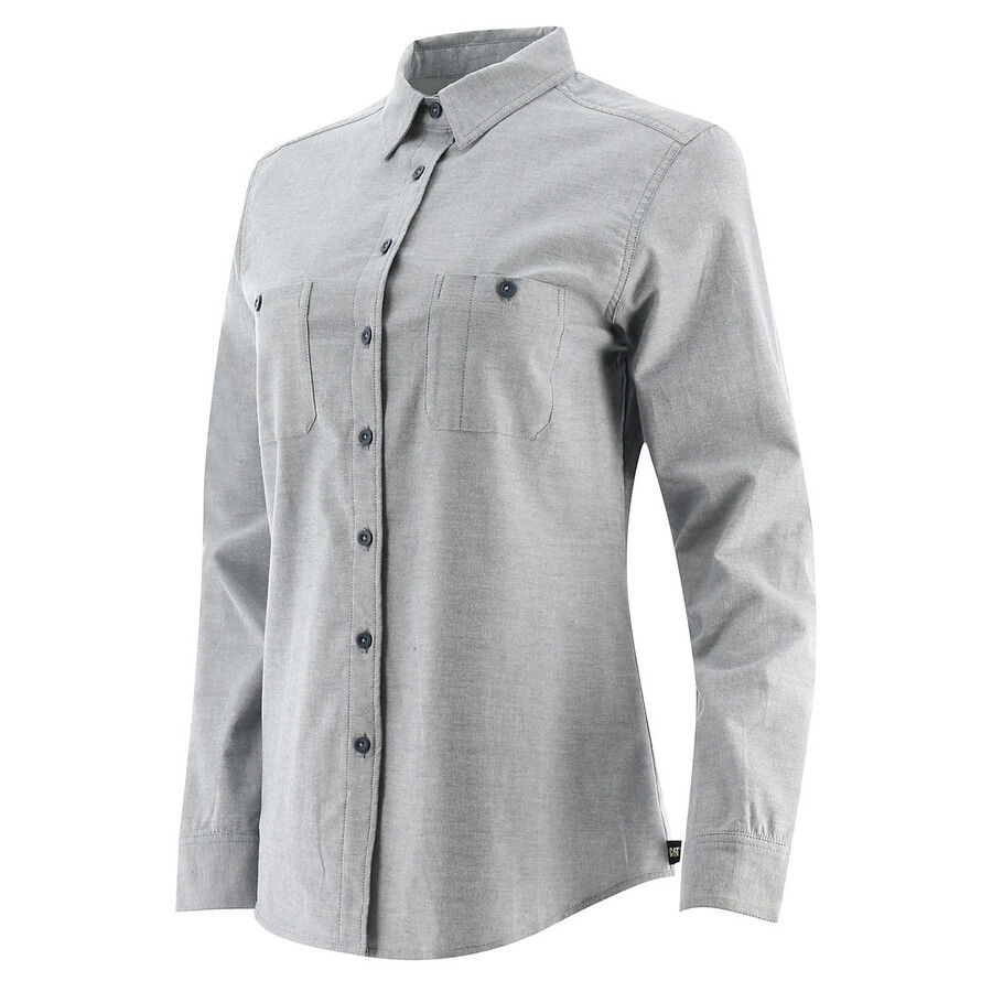 camisa oxford feminina de manga comprida