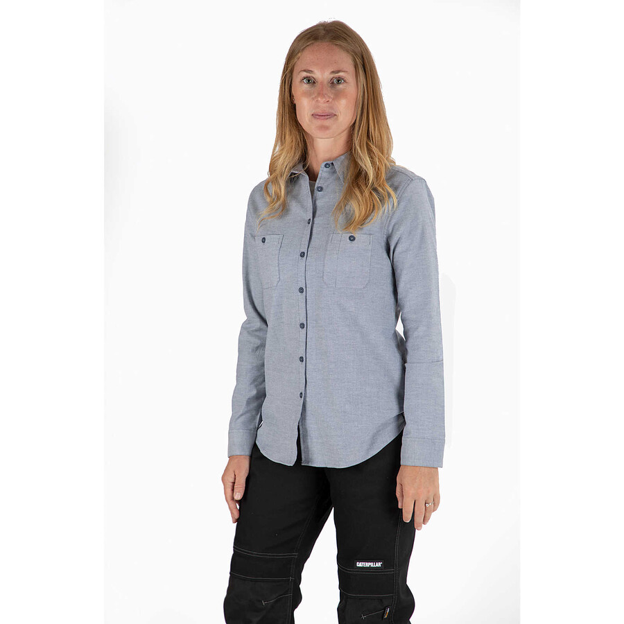 camisa oxford feminina de manga comprida